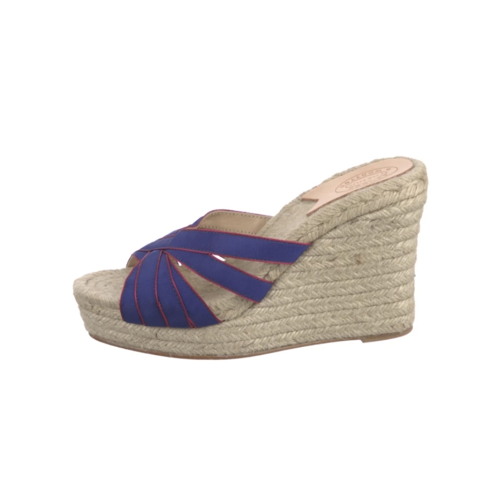 Stubbs and Wootton Cobalt Blue Platform Espadrilles Sz 9